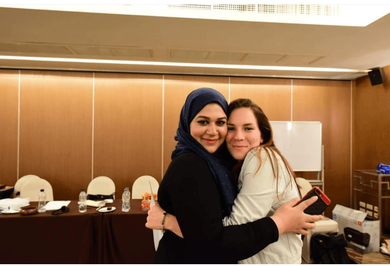 Marriam Ahmed with a client